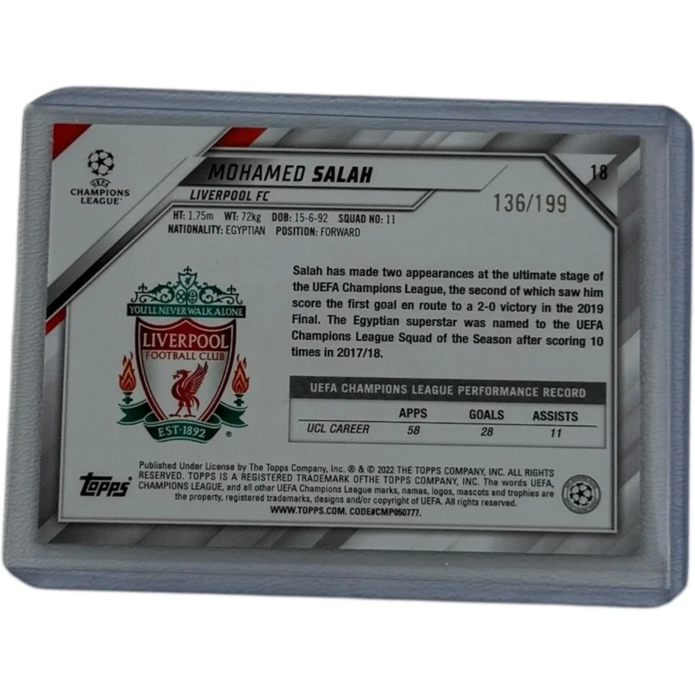 2021-22 Topps UCL Collection Mohamed Salah #18 Neon Green Foil /199 Liverpool‎